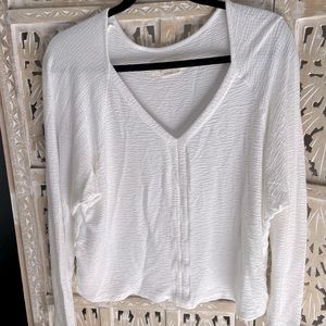 Anthropologie White Long Sleeve Top